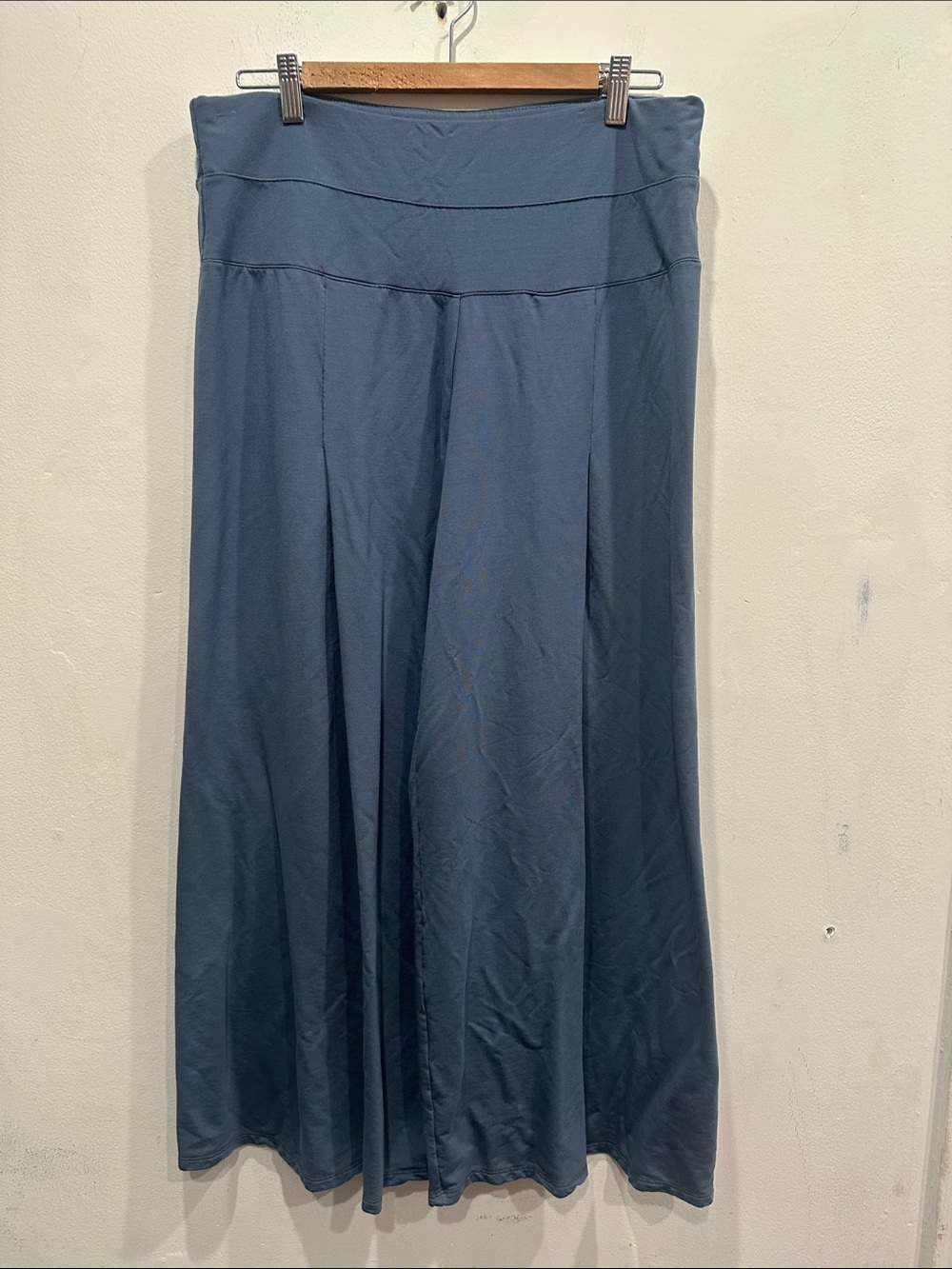 Garnet Hill Pleat Detail Wide Leg Spandex High Rise Cropped Pants Size large